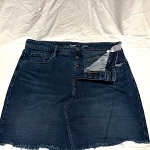 Old Navy Navy Blue Button-Front Denim Mini Skirt